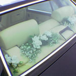 Yorkshire Wedding Cars - Midnight Blue Bentley Turbo RL, flowers. Based near Harrogate, North Yorkshire